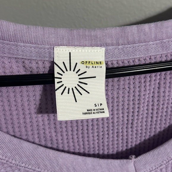 Aerie Lilac Waffle Knit Sweatshirt - Picture 2 of 3